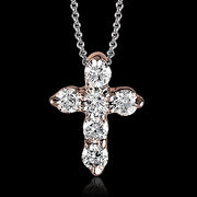 ZP263 Cross Pendant in 14k Gold with Diamonds
