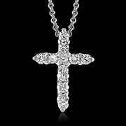 ZP289 Cross Pendant in 14k Gold with Diamonds
