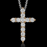 ZP290 Cross Pendant in 14k Gold with Diamonds