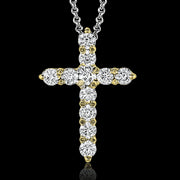 ZP290 Cross Pendant in 14k Gold with Diamonds