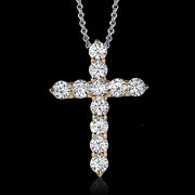 ZP291 Cross Pendant in 14k Gold with Diamonds