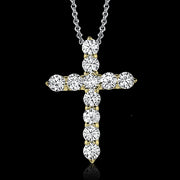 ZP291 Cross Pendant in 14k Gold with Diamonds