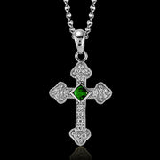ZP375 Cross Pendant in 14k Gold with Diamonds