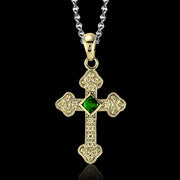 ZP375 Cross Pendant in 14k Gold with Diamonds
