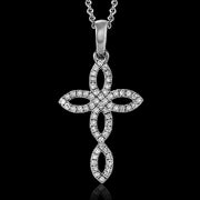 ZP403 Cross Pendant in 14k Gold with Diamonds