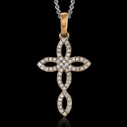 ZP403 Cross Pendant in 14k Gold with Diamonds