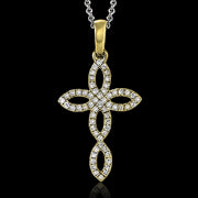 ZP403 Cross Pendant in 14k Gold with Diamonds