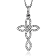 ZP403 Cross Pendant in 14k Gold with Diamonds