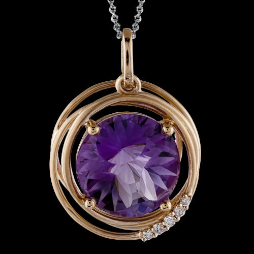 ZP444 Color Pendant in 14k Gold with Diamonds
