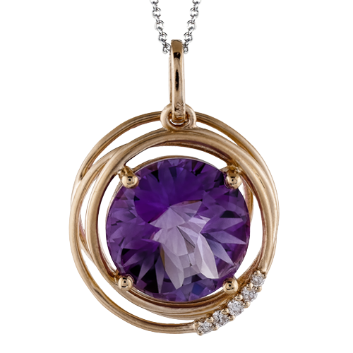 ZP444 Color Pendant in 14k Gold with Diamonds