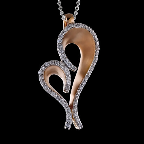 ZP471 Heart Pendant in 14k Gold with Diamonds