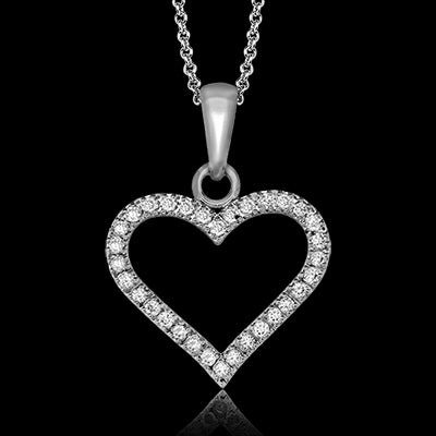 ZP600 Heart Pendant in 14k Gold with Diamonds