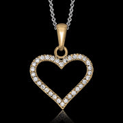 ZP600 Heart Pendant in 14k Gold with Diamonds
