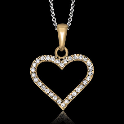 ZP600 Heart Pendant in 14k Gold with Diamonds