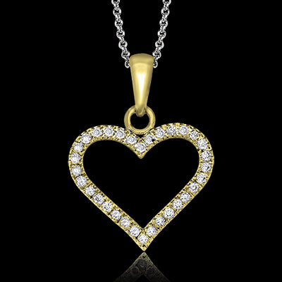 ZP600 Heart Pendant in 14k Gold with Diamonds