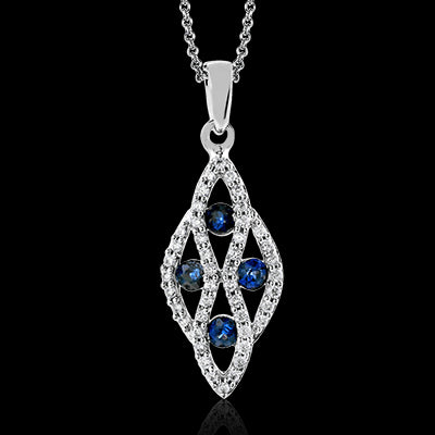 ZP668 Color Pendant in 14k Gold with Diamonds