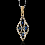 ZP668 Color Pendant in 14k Gold with Diamonds