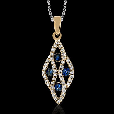 ZP668 Color Pendant in 14k Gold with Diamonds