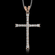 ZP766 Cross Pendant in 14k Gold with Diamonds