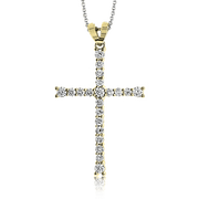 ZP766 Cross Pendant in 14k Gold with Diamonds