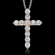 ZP795 Cross Pendant in 14k Gold with Diamonds