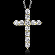 ZP795 Cross Pendant in 14k Gold with Diamonds