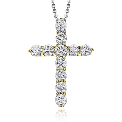 ZP795 Cross Pendant in 14k Gold with Diamonds