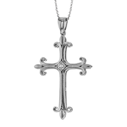 ZP796 Cross Pendant in 14k Gold with Diamonds