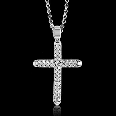 ZP800 Cross Pendant in 14k Gold with Diamonds