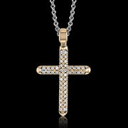 ZP800 Cross Pendant in 14k Gold with Diamonds