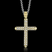 ZP800 Cross Pendant in 14k Gold with Diamonds