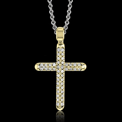 ZP800 Cross Pendant in 14k Gold with Diamonds