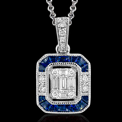 ZP881 Color Pendant in 14k Gold with Diamonds