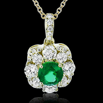ZP901-Y Color Pendant in 14k Gold with Diamonds