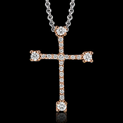 ZP903 Cross Pendant in 14k Gold with Diamonds