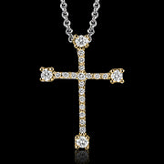 ZP903 Cross Pendant in 14k Gold with Diamonds