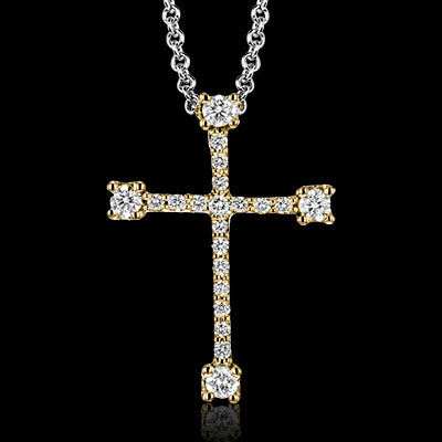 ZP903 Cross Pendant in 14k Gold with Diamonds