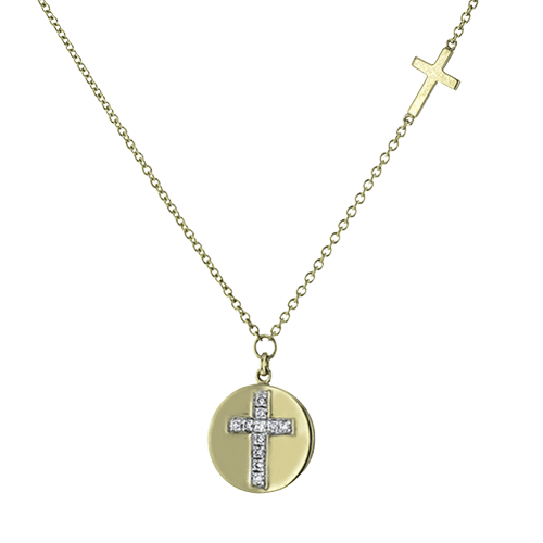 ZP912 Cross Pendant in 14k Gold with Diamonds