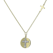 ZP912 Cross Pendant in 14k Gold with Diamonds