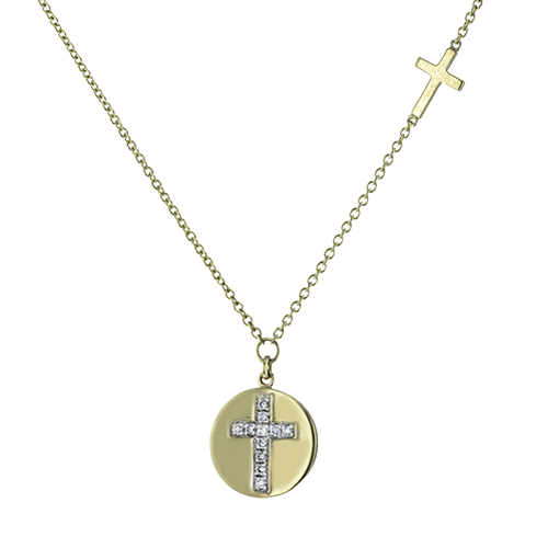 ZP912 Cross Pendant in 14k Gold with Diamonds