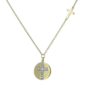 ZP912 Cross Pendant in 14k Gold with Diamonds