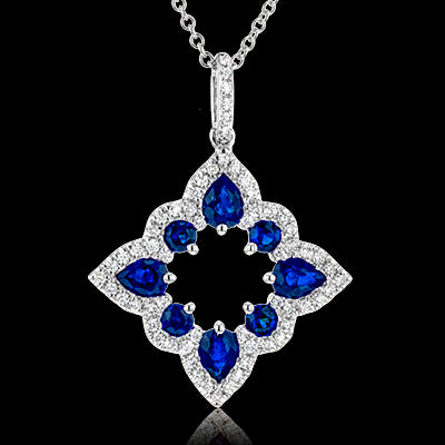 ZP921 Color Pendant in 14k Gold with Diamonds