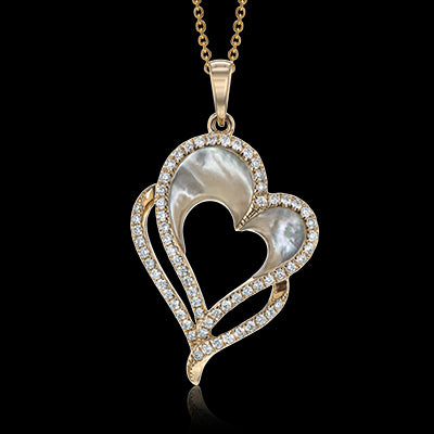 ZP927 Heart Pendant in 14k Gold with Diamonds