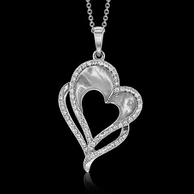 ZP927 Heart Pendant in 14k Gold with Diamonds
