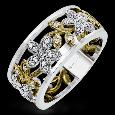 ZR1000 Right Hand Ring in 14k Gold with Diamonds