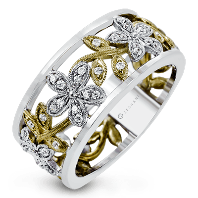 ZR1000 Right Hand Ring in 14k Gold with Diamonds