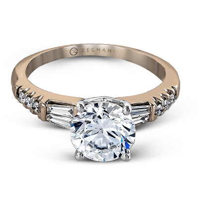 ZR1032 Engagement Ring in 14k Gold with Diamonds