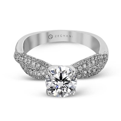 ZR1035 Engagement Ring in 14k Gold with Diamonds