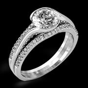 ZR1048 Engagement Ring in 14k Gold with Diamonds