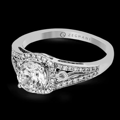 ZR1137 Engagement Ring in 14k Gold with Diamonds